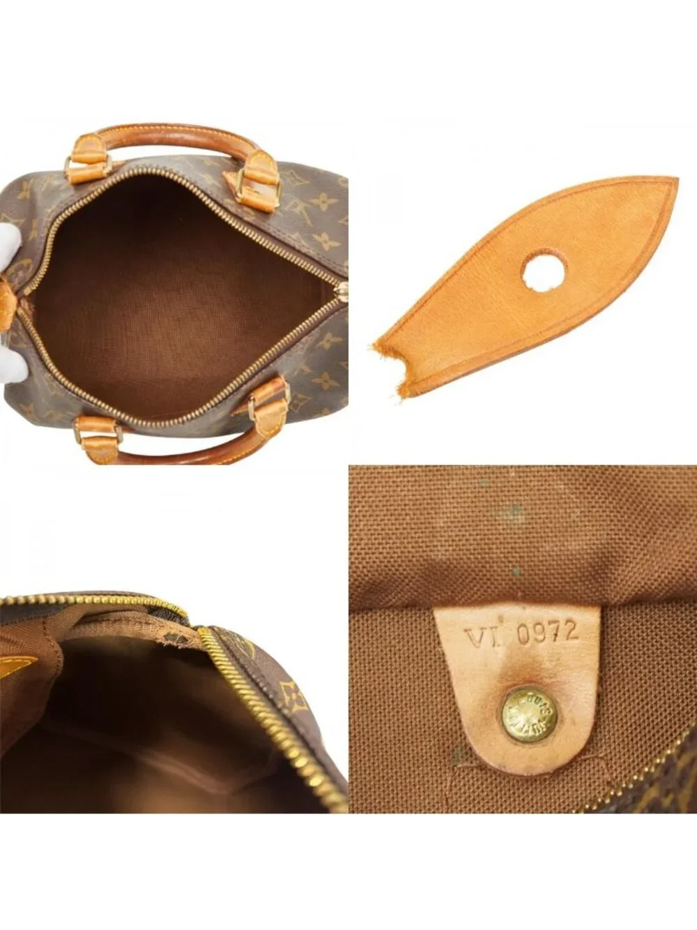 Louis Vuitton Monogram Speedy 25 Handbag Brown Leather
